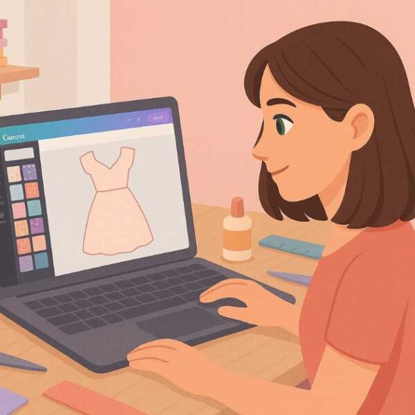 Personalização de molde com Canva - Caixa Vestido