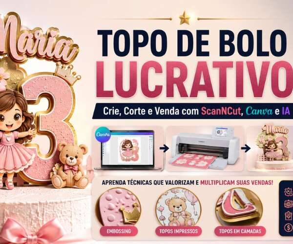 Fábrica de Topos de Bolo com ScanNCut - PRÉ MATRÍCULA